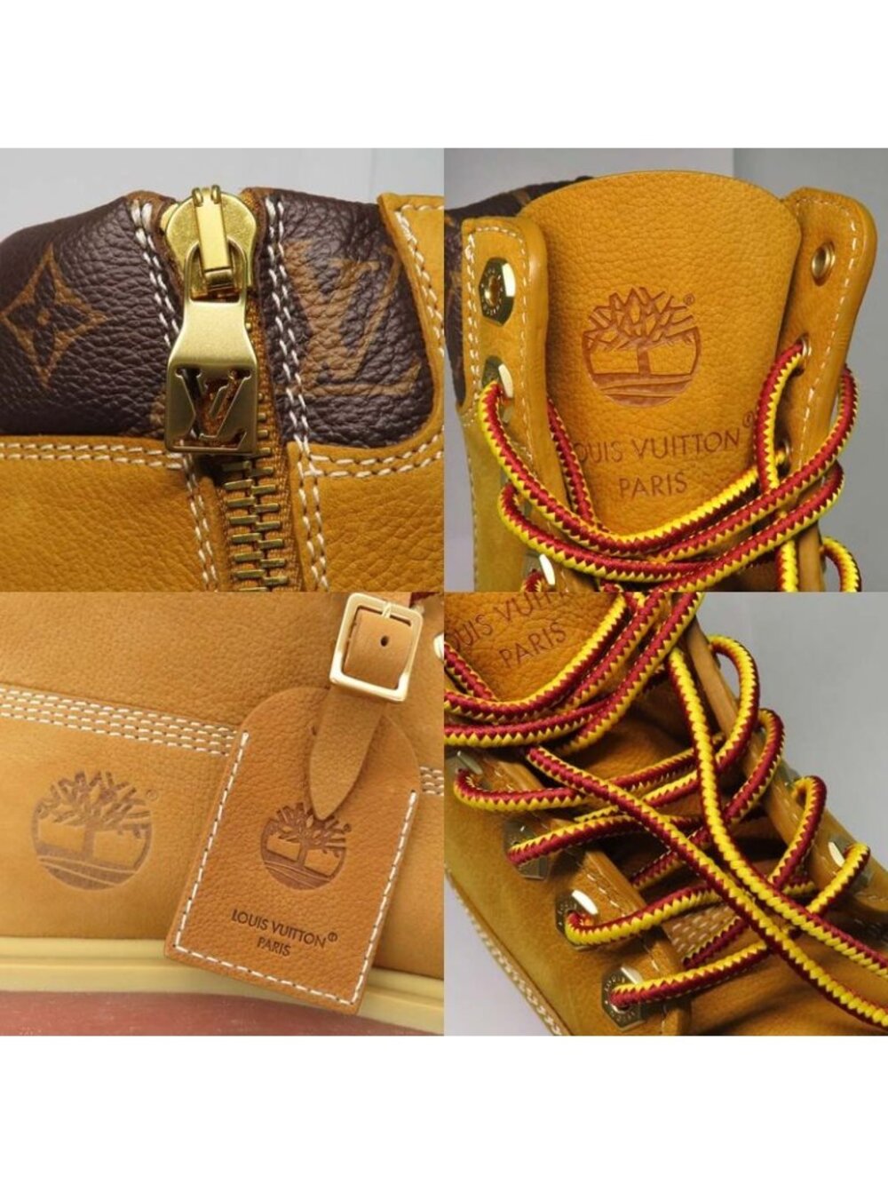 Louis Vuitton Timberland Ankle Boots 1 Ad750 9.5 Monogram Beige Nubuck - Picture 8 of 10